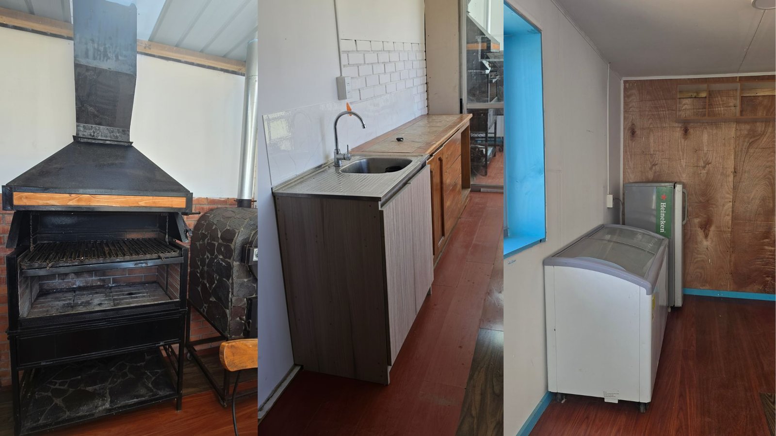 parrila, lavaplatos, refrigerador